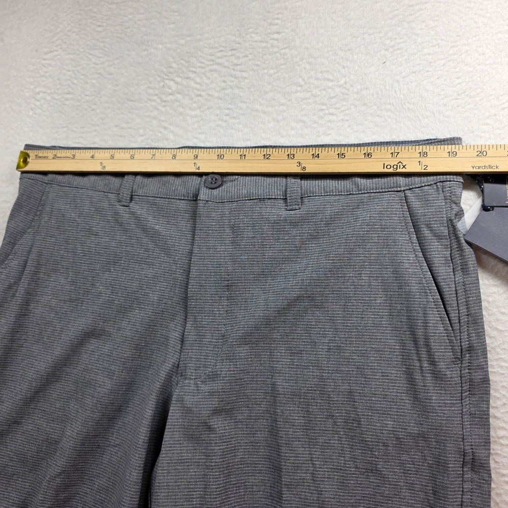 Vintage 1946 Golf Shorts Mens 38 Grey Performance Stretch Micro Stripe New - Picture 7 of 12